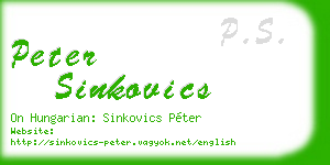 peter sinkovics business card