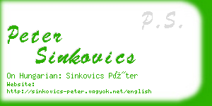 peter sinkovics business card